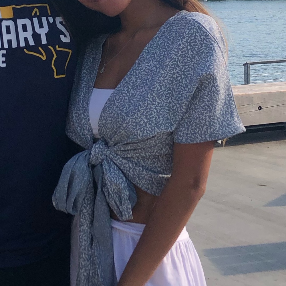 princess polly blue wrap top